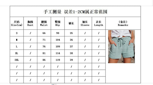 2026 European And American Cross-border New Summer Women's Clothing Amazon Wish High-Waisted Belted Loose Wide-Leg Short Pants For Women