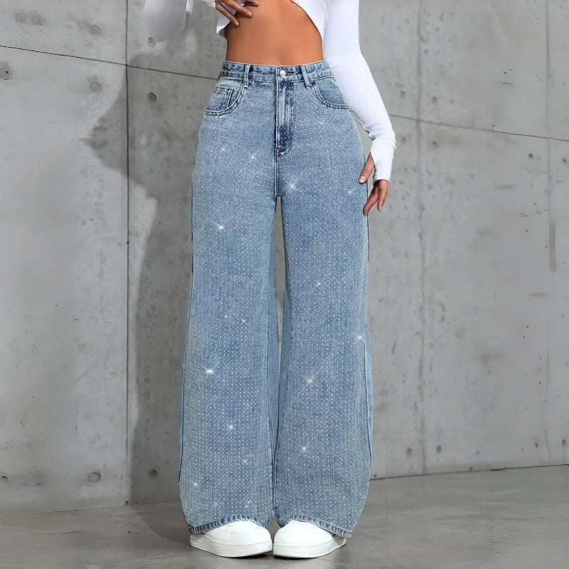Jean Stretch Droit à Strass