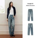 Jean Évasé Taille Haute Denim Clair