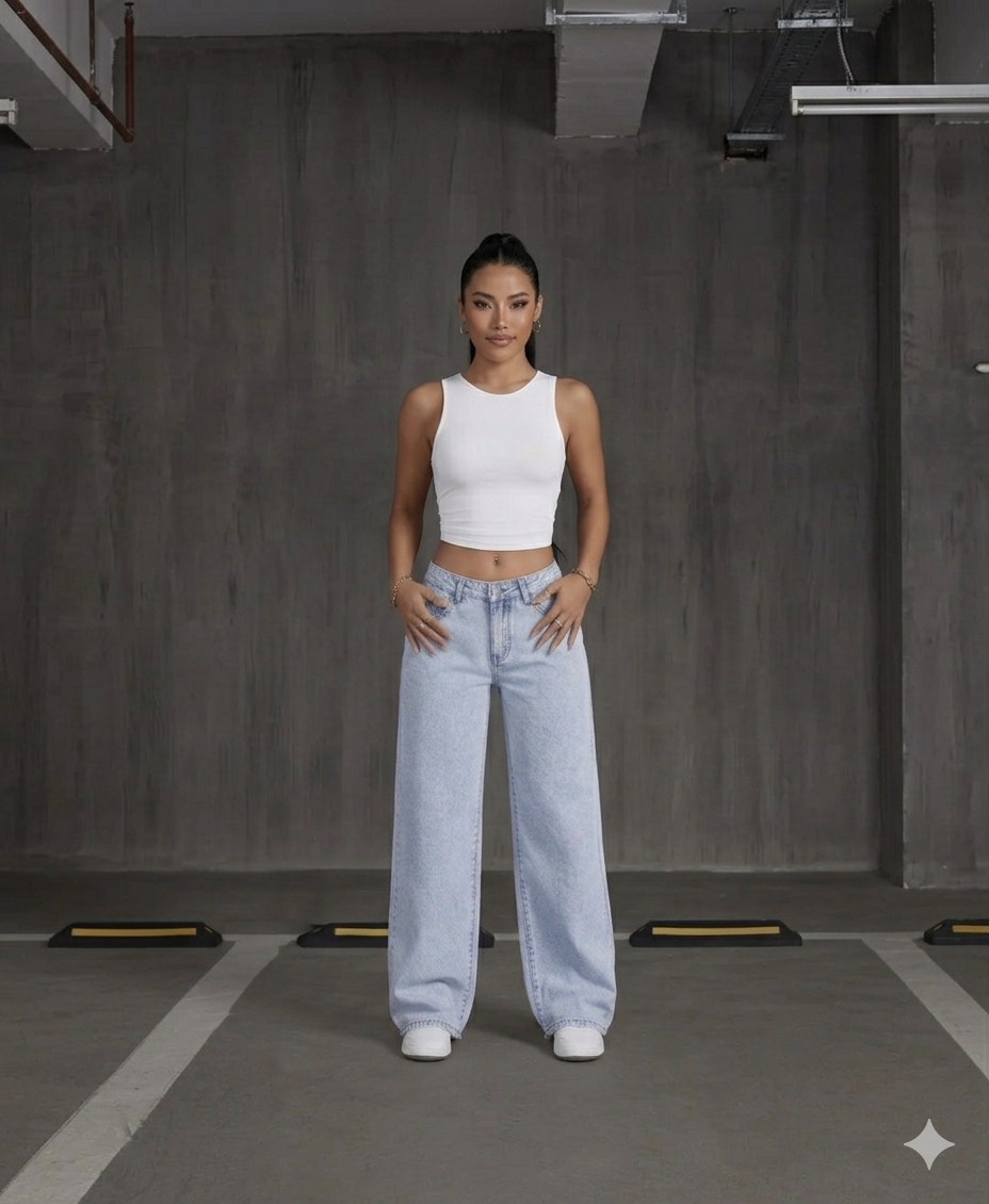 Jean Wide Leg Taille Haute